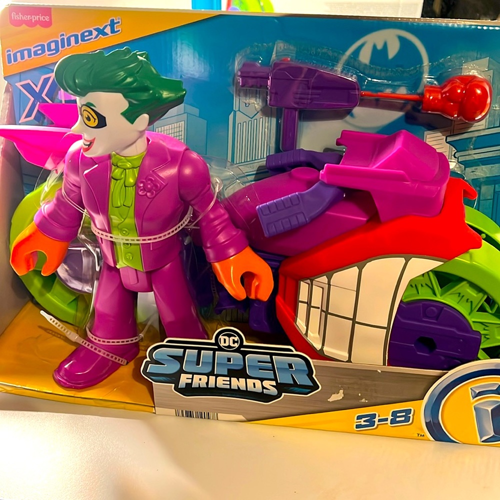 DC Fisher Price Imaginext XL Super Friends- Joker Laff Cycle. Brand New!!